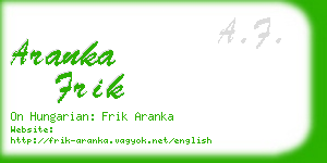 aranka frik business card